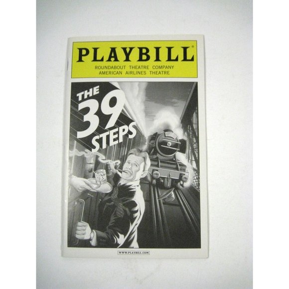 The 39 Steps Playbill 2008 Roundabout Theatre Cliff Saunders Ticket Hitchcock - Picture 2 of 5